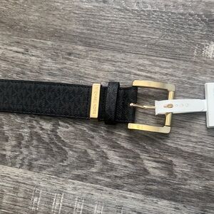 Michael Kors Black and Gold Men's Belt